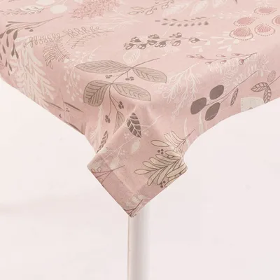 Produktbild von Tischdecke Soft Calming Leaves rosa div. Größen von SCHÖNER LEBEN. Größe 130x300cm