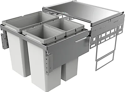 Obrázek produktu pro Naber Cox® Base 460 S/600-3, odpadkový koš pro přední výsuvy, světle šedý