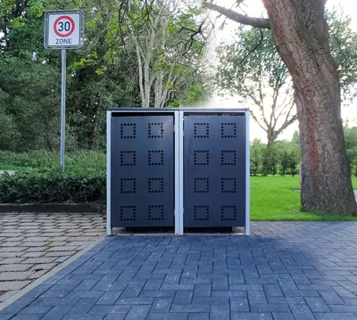 Produktbild von 2 Mülltonnenboxen Modell No.5 Anthrazitgrau für 120 Liter Mülltonnen