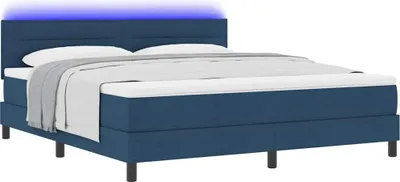 Produktbild von Boxspringbett mit Matratze mit LED Blau 180 x 200 cm Stoff