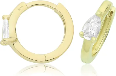 Image de Boucles d'Oreilles Femme Or 375/1000 avec Oxyde de Zirconium - 12mm*3mm; TRS37256