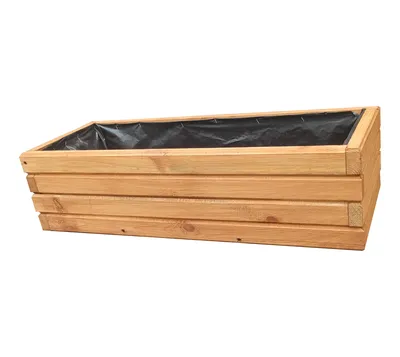 Obrázok produktu pre Drevený kvetináč 80 cm – kvetináč na balkón a terasu, odolný voči poveternostným vplyvom, záhradný kvetináč na bylinky a vyvýšený záhon (D2 dub)