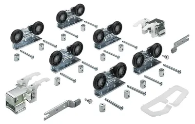 Produktbild von Hettich Schiebetürbeschlag Top Line 1 / 045079 3-türig Belastbarkeit 750N Laufrollen - 45079