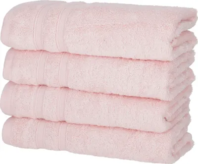 Produktbild von 4er Pack Duschtücher 70x140 cm Baumwolle Weich Frottee Uni Saugfähig Duschtuch, Farbe:rosa