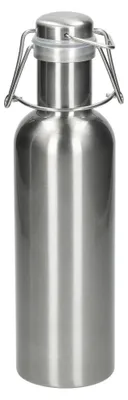 Produktbild von Trinkflasche aus Edelstahl 850 ml mit Bügelverschluss, einwandig, Silber