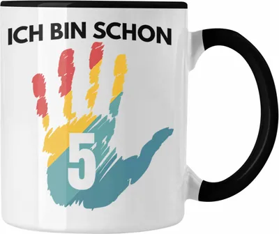 Produktbild von Trendation - Ich Bin Schon 5 Tasse Geschenk 5-Jähriger Junge Mädchen Geschenkidee (Schwarz)