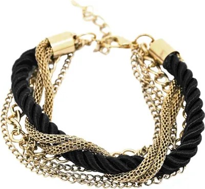 Produktbild von Armband, Verdrehtes Seil und Goldene Farbketten - Schwarz