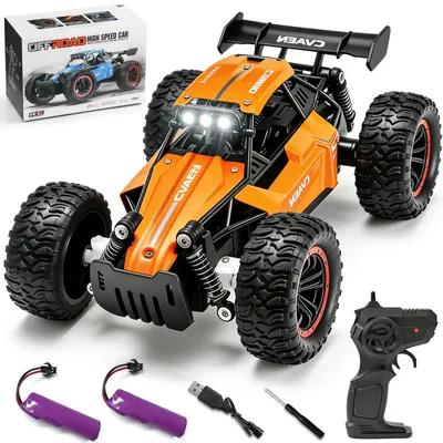 Immagine prodotto di Auto RC - Scala 1:16 - 15 km/h - 2,4 GHz - Fuoristrada con luci LED - Giocattolo per bambini dai 3 agli 8 anni