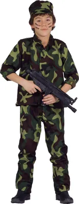 Militärkostüm für Kinder, Camouflage, 5-7 Jahre