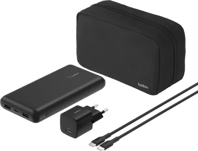 Produktbild von Belkin BoostCharge Powerbank Set 20.000mAh USB-C Ladeg. BU042kqBK