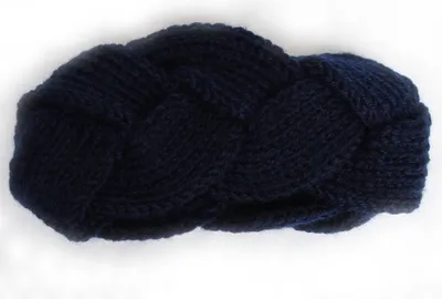Produktbild von Gestricktes blaues Stirnband für den Winter – wärmend und im modernen Design