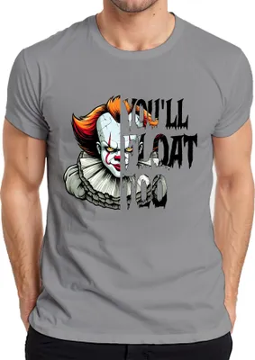 Produktbild von Pennywise Horror Clown Grusel Halloween Retro Vintage Unheimlich Herren T-Shirt, Grau, XXL