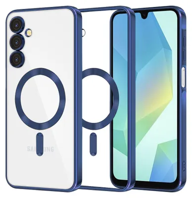 Produktbild von Techsuit Luxury Crystal Back Cover Hülle mit MagSafe für Samsung Galaxy A16 - Transparent/Dunkelblau
