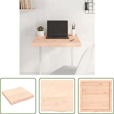 Produktbild von The Living Store Tischplatte 60x60x(2-6) cm Massivholz Eiche Unbehandelt