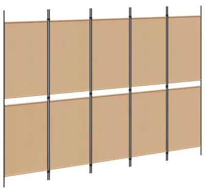 Obrázek produktu pro vidaXL 5dílný paraván, béžový, 250 x 180 cm, látka