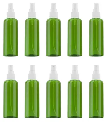 10er-Set Sprühflaschen 100 ml, Feinsprühnebel, Reisegröße, Grün