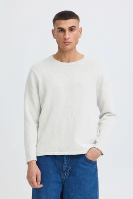 Image de !Solid SDUstin Pull-over tricoté pour homme Pull-over en maille fine 100 % coton Coupe décontractée