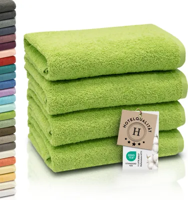 Produktbild von 4er Set Handtücher aus Baumwolle, 50x100 cm, grün