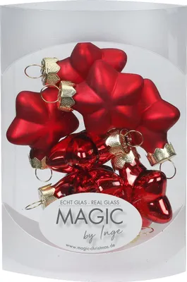 Produktbild von Christbaumschmuck Sterne Glas 4cm 8 Stück Merry Red