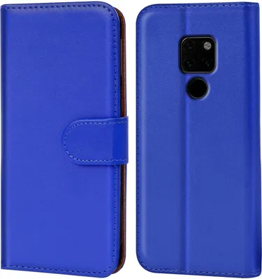 Produktbild von Conie Klapp Tasche für Huawei Mate 20 Kartenfach Rundumschutz Hülle in Blau