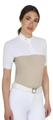 Immagine prodotto di Polo a maniche corte Equestro 1/2 Mesh da donna, bianco, taglia L