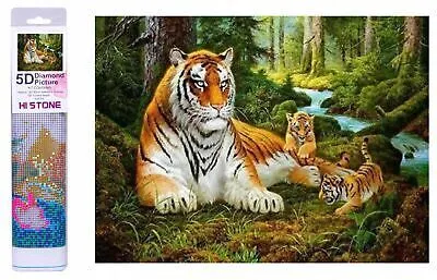 Zdjęcie produktu dla Obraz Norimpex Diamond tygrysica z młodymi 30x40cm