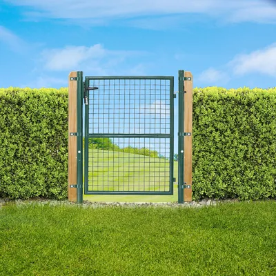 Produktbild von Jiubiaz Gartentor Gartentür verzinkter Stahl abschließbar 150x 100 cm , grün
