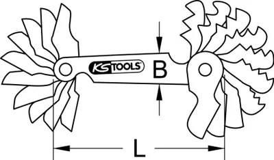 Image de KS Tools calibre de filetage,métrique,20 pces, 301.0095