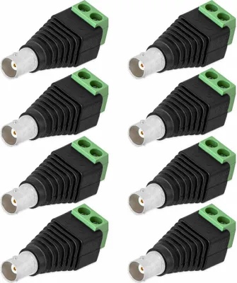 Produktbild von 8X BNC Buchse Terminalblock 2-Pin Schraubklemmen Adapter Kabel Verbinder Universal