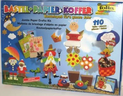 Produktbild von folia Bastelset Papier-Koffer Ganzjahr 110-tlg. mehrfarbig