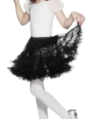Produktbild von Schwarzer Petticoat Rock Unterrock Mädchen Kostüm Schwarz für Kinder