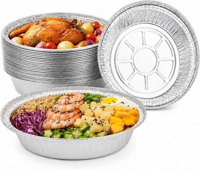 Zdjęcie produktu dla Potrawy aluminiowe 800 ml - z pokrywą do pieca i grilla - idealne do pieczenia - ShopFlot