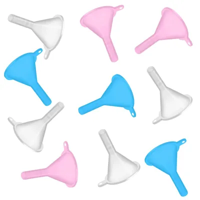 Produktbild von Set mit 10 Mini-Trichter aus Kunststoff zum Befüllen von Flaschen und Behältern