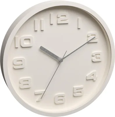 Produktbild von Wanduhr Beige 30 cm mit großen Zahlen – geräuscharmes Quarzuhrwerk, Mineralglas, analoge Uhr für Wohnzimmer & Küche