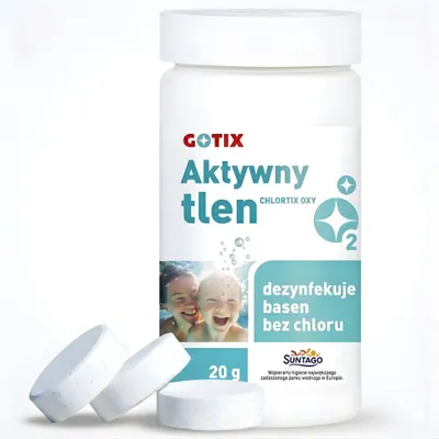 Zdjęcie produktu dla Aktywny Tlen Do Basenu SPA Jacuzzi 1kg Gotix Tabletki Bez Chloru Oxy