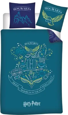 Obrázek produktu pro Sada povlečení na přikrývku a polštář Harry Potter 140x200 + 63x63 cm z mikrovlákna