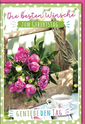 Produktbild von Geburtstag - Glückwunschkarte im Format 11,5 x 17 cm mit Umschlag