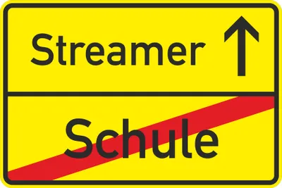 Produktbild von Fun-Schild „Streamer“ | 315x420mm | Verkehrszeichen-Qualität | 2mm Aluminium | Gamer Schild | Zocker Schild | Witterungsbeständig |