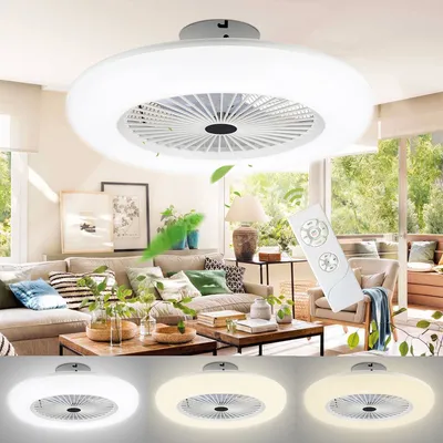Zdjęcie produktu dla TolleTour Wentylator sufitowy 80 W LED z pilotem, timerem i regulacją jasności – lampa sufitowa