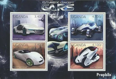 Produktbild von Briefmarken Uganda 2012 Mi 2911-2914 Kleinbogen (kompl.Ausg.) postfrisch Projektierte Automobile