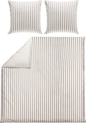 Produktbild von Erwin Müller Wendebettwäsche taupe-weiß 1x 200x220 cm + 2x 80x80 cm