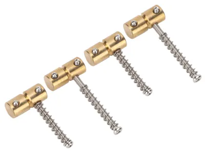 Image de 4 pièces de chevalet pour cordes de basse, ensemble de pont en laiton pour guitares électriques à 4 cordes, kit de remplacement