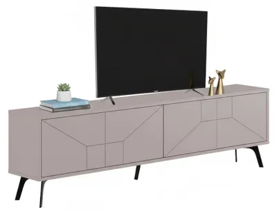 Image de Olgadikiev - Meuble TV, 180x30x50h cm Beige, une Étagère