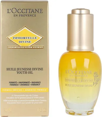 Zdjęcie produktu dla L'Occitane Immortelle Divine, 30 ml, Kobiety, Starzejąca się skóra, Krem przeciwzmarszczkowy, Elastyczność, Przeciwstarzeniowy, Buteleczka z kroplomierzem, 1 szt.