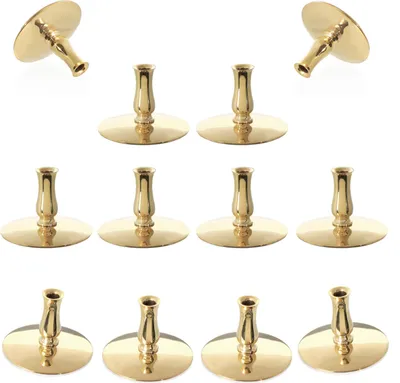 Produktbild von 12x Kerzenhalter Messing Kerzenständer Dünne Altarkerzen Bis Ø6,7mm Hochzeit 6731