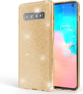Image de Housse NALIA compatible avec le Samsung Galaxy S10, Slim Case Glitter Back Cover Etui or
