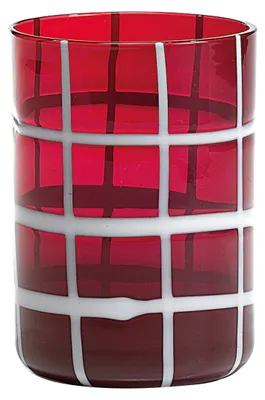 Immagine prodotto di Zafferano Twiddle - Set 6 Bicchieri Rosso in Vetro Soffiato, 35 cl - Tumbler Artigianali con Decoro Bianco, Lavabili in Lavastoviglie