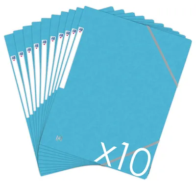 Image de Oxford Topfile+, classeur pour documents, 3 rabats, format DIN A4, avec élastique, 10 pièces, couleur claire