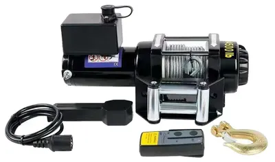 Image de Treuil électrique, capacité de charge de 4 500 lb, force de levage de 400 kg, moteur de 1,4 kW, télécommande sans fil, câble en acier
