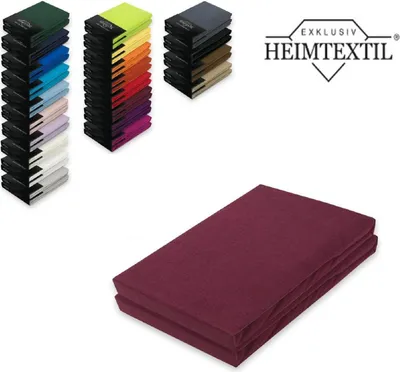 Produktbild von Doppelpack Marke Jersey Spannbettlaken 60 x 120 - 70 x 140 cm Bordeaux
